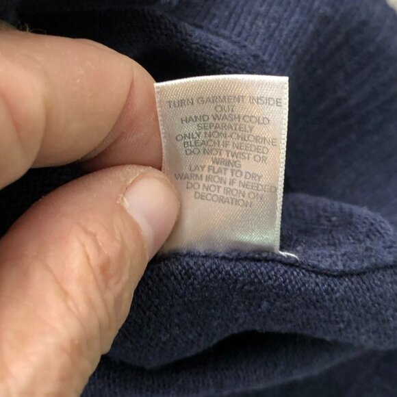 CJ Banks Womens Cardigan Sweater Size 2X Button Up Embellish Navy Blue Retro - Picture 9 of 13